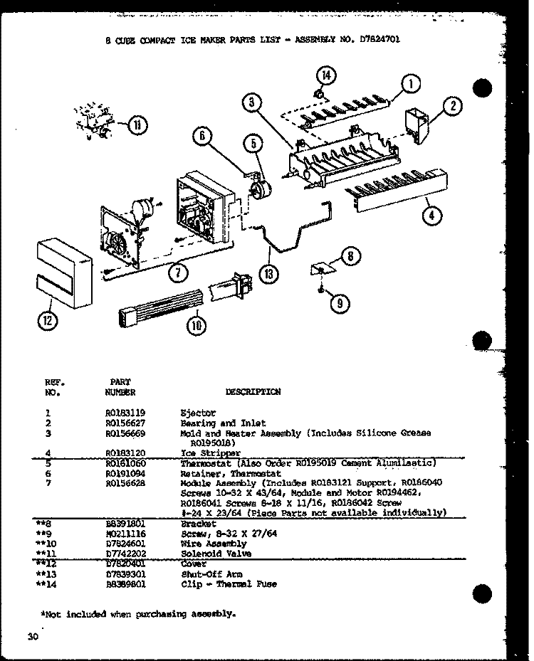 8 CUBE COMPACT ICE MAKER Diagram and Parts List for SXDT22H P7836012W Amana Refrigerator