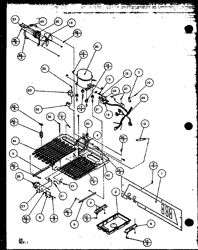 MACHINE COMPARTMENT - PAN COMP Diagram and Parts List for SXD22M2L P1155002W L Amana Refrigerator