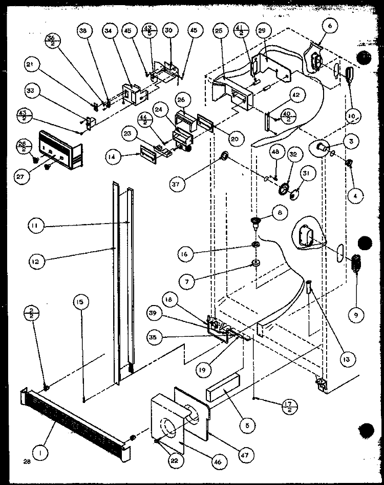 REF Diagram and Parts List for 36051 P1122003W W Litton Refrigerator