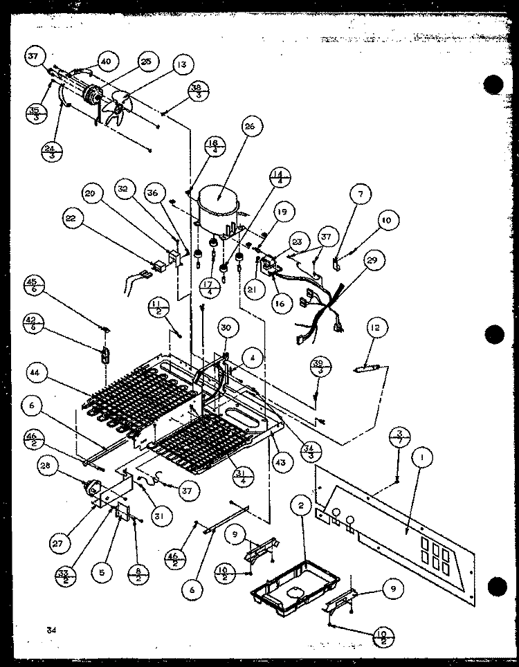 MACHINE COMPARTMENT - TEC COMP Diagram and Parts List for 36761 P1135802W W Litton Refrigerator