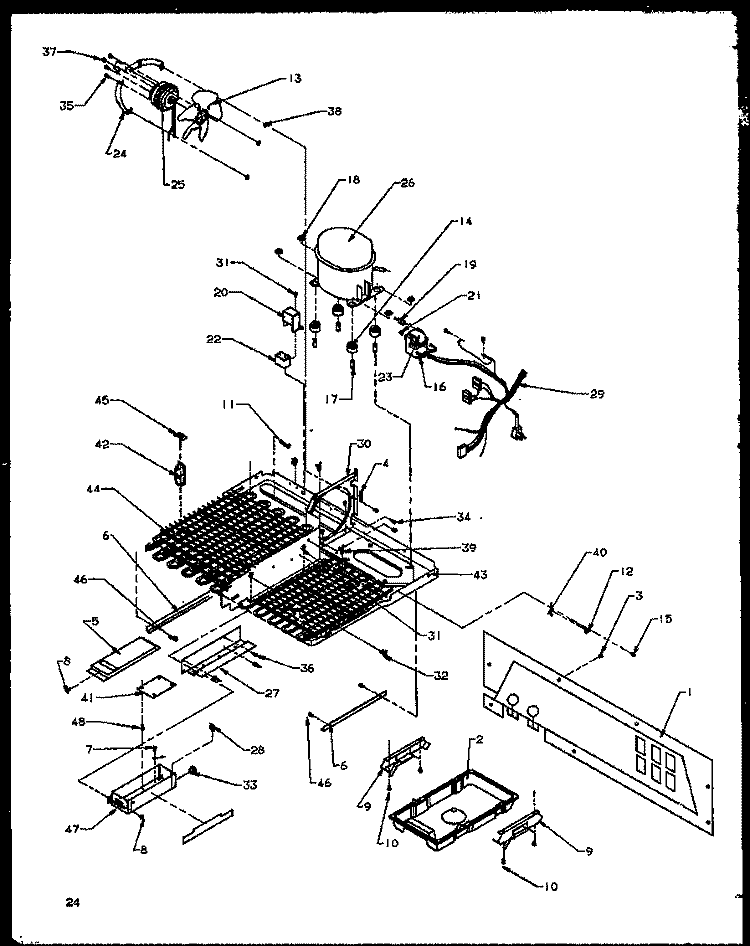 MACHINE COMPARTMENT Diagram and Parts List for SXD20NE P1162504W E Amana Refrigerator