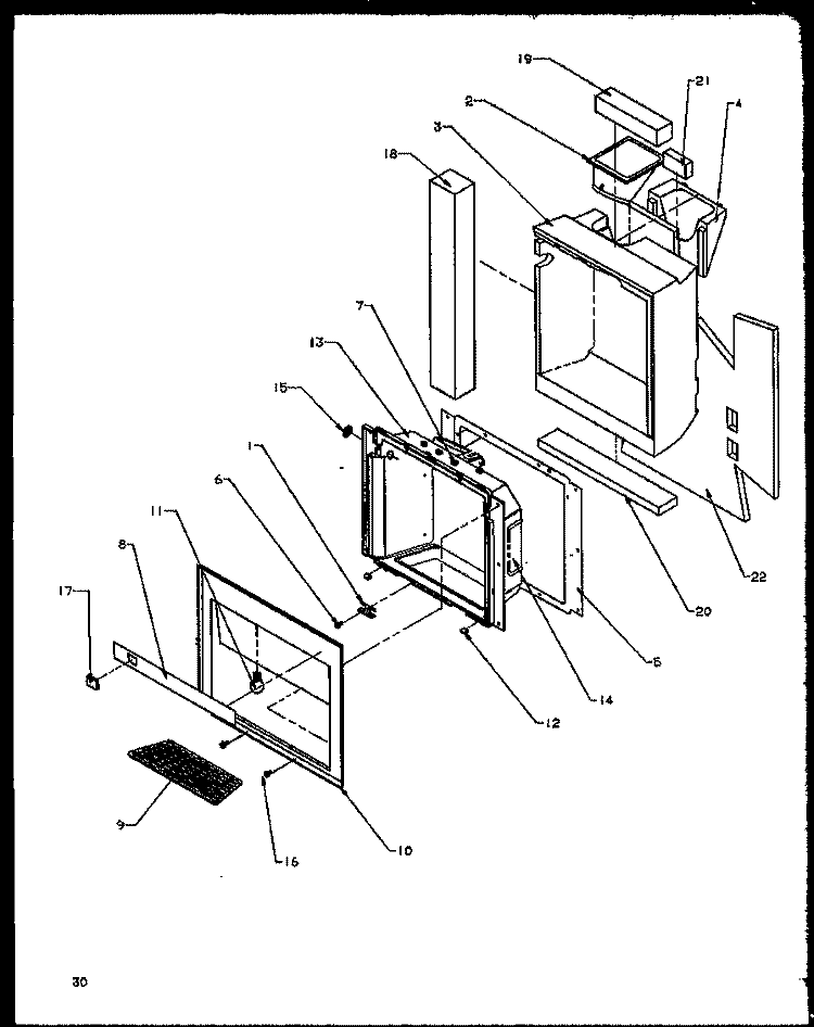 ICE AND WATER CAVITY Diagram and Parts List for SXD20NE P1162504W E Amana Refrigerator