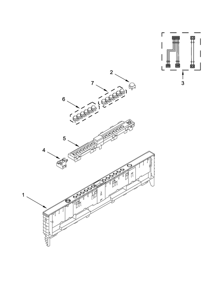 Control Panel Parts Diagram and Parts List for JDB9600CWX0  Jenn-Air Dishwasher