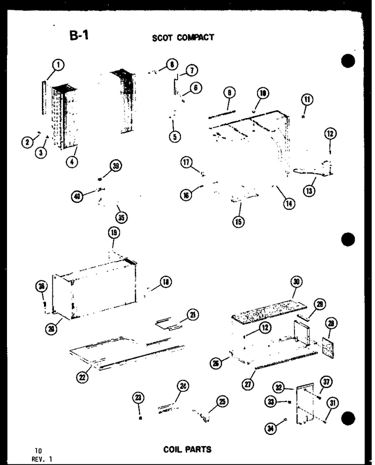 Scot Compact Coil Parts Diagram and Parts List for 16-3SPMK P54974-59R Amana Air Conditioner