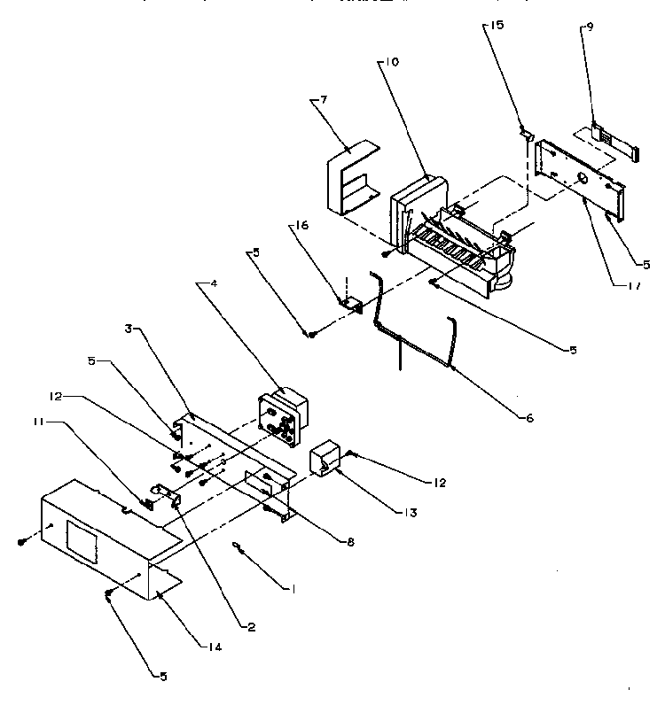 Ice Maker Diagram and Parts List for SPD25QA3W-P1181321WW  Amana Refrigerator
