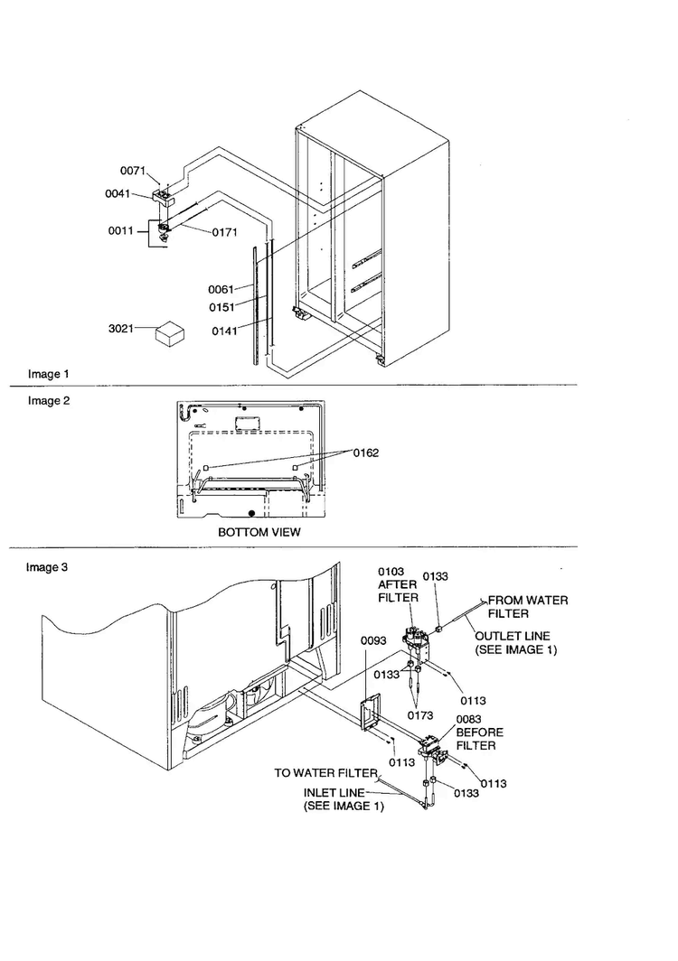 Water Filter Diagram and Parts List for SZD23VW-P1315309WW  Amana Refrigerator
