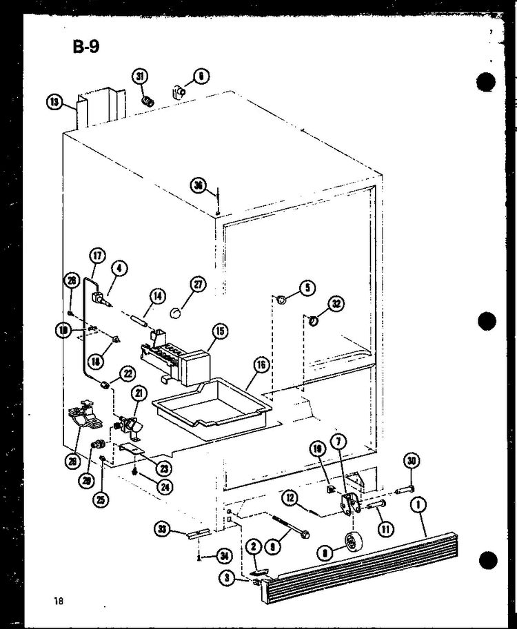 Section 2 Diagram and Parts List for ESBFC16AG-P60235-16AG  Amana Refrigerator