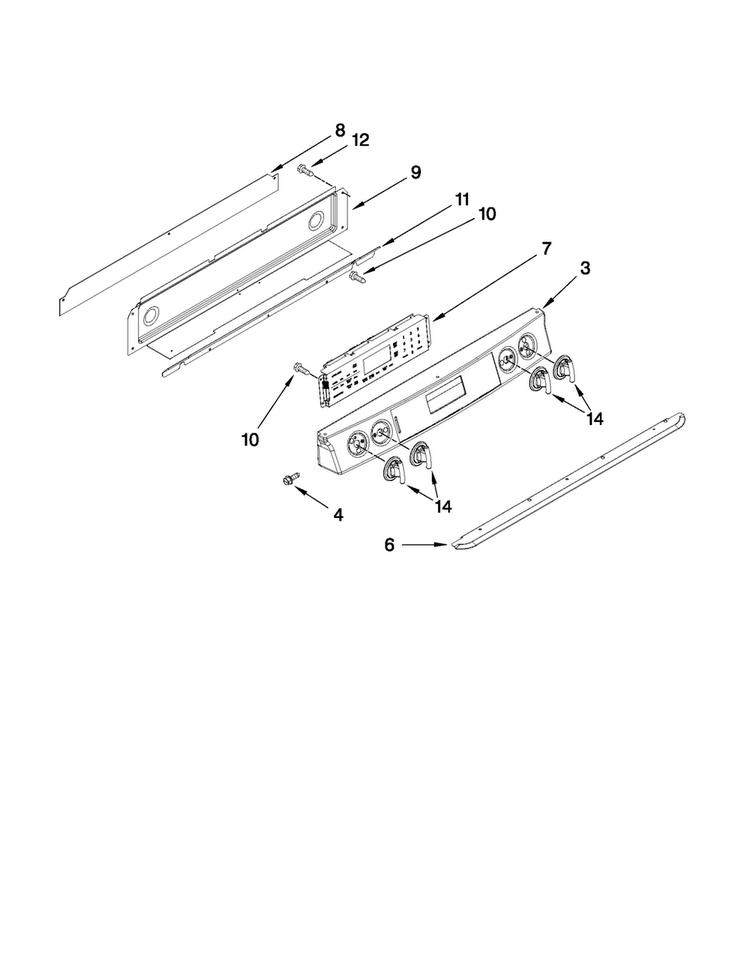 Control Panel Parts Diagram and Parts List for JDS9860CDB01  Jenn-Air Range