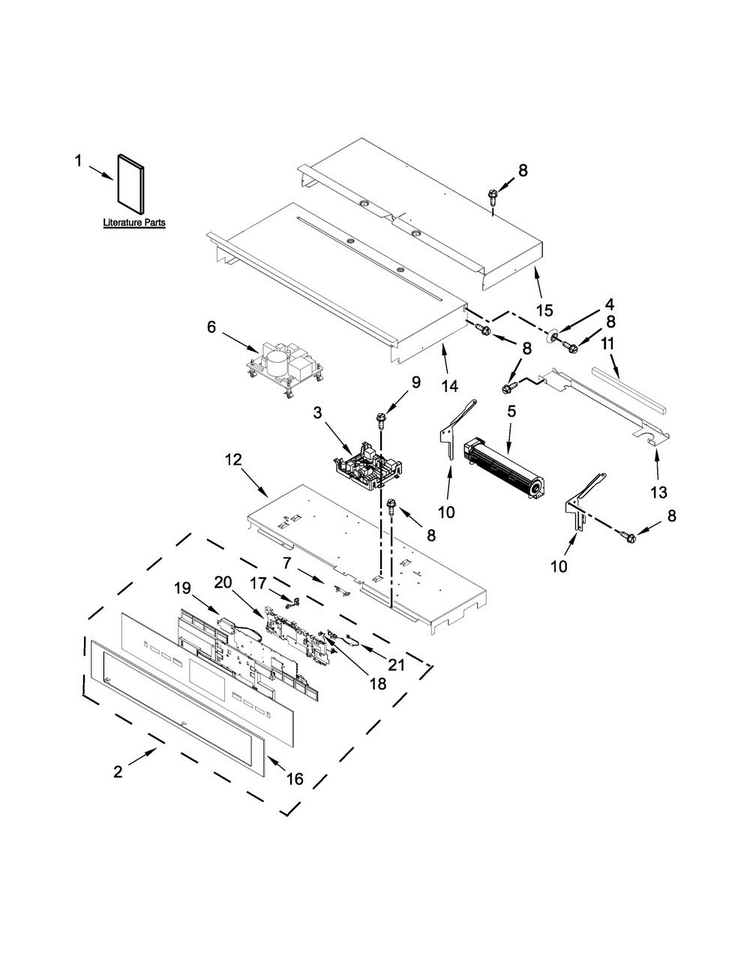 Control Panel Parts Diagram and Parts List for JJW2430DP01  Jenn-Air Wall Oven