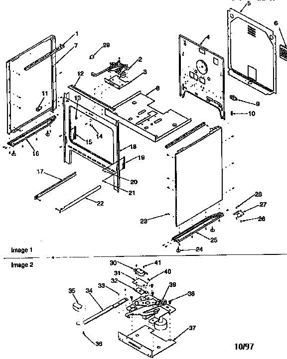 Cabinet Diagram and Parts List for ART6110W P1143429NW Amana Range
