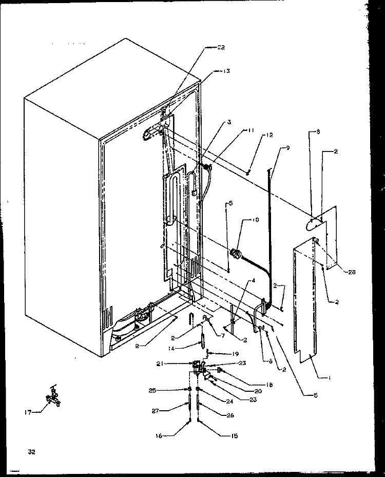 BACK UNIT Diagram and Parts List for ELEC REF  Amana Refrigerator