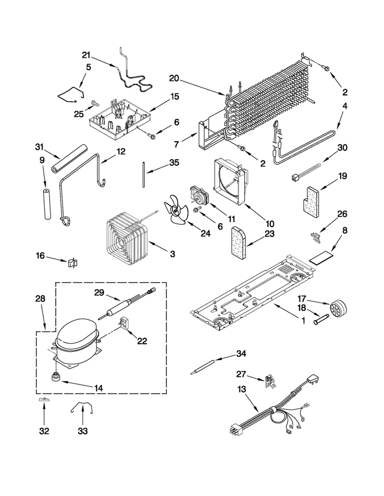 Unit Parts Diagram and Parts List for M8RXDGFXB00  Maytag Refrigerator
