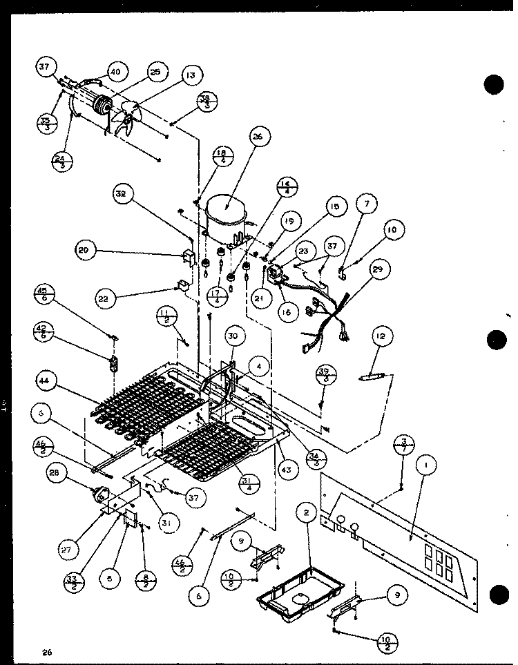 MACHINE COMPARTMENT PANASONIC COMPRESSOR Diagram and Parts List for SLD25MBG P1121103W G Amana Refrigerator