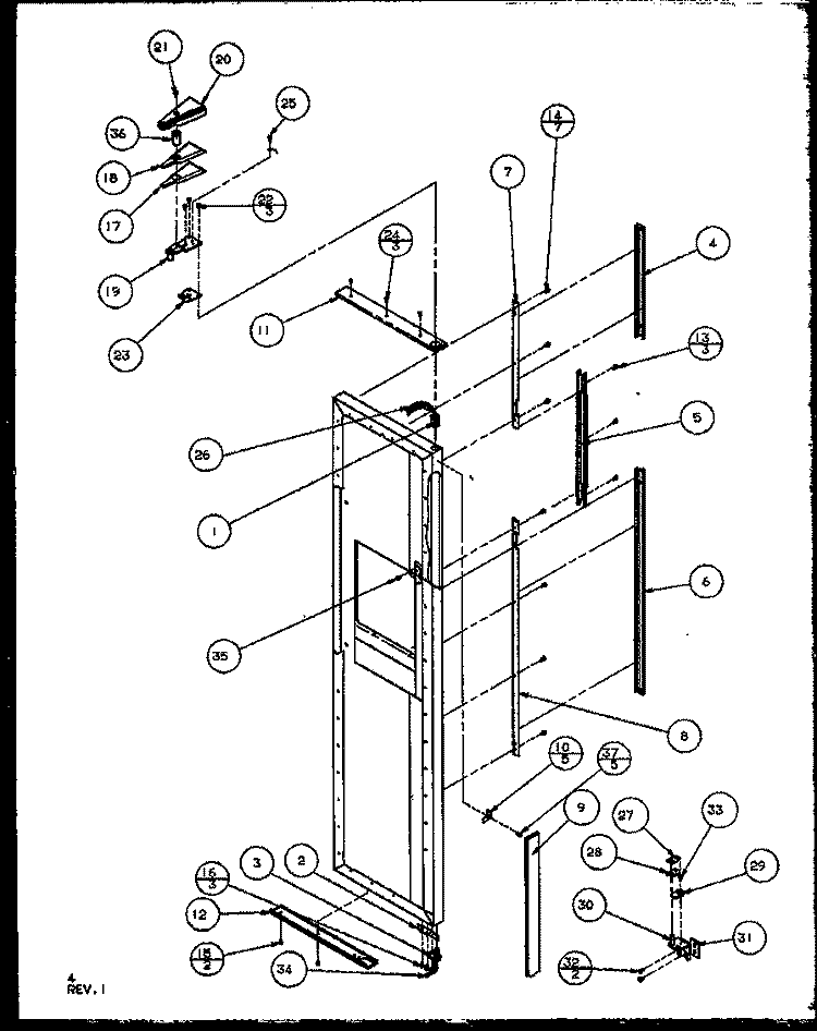 FZ DOOR Diagram and Parts List for SQD25MB3L P1153404W L Amana Refrigerator