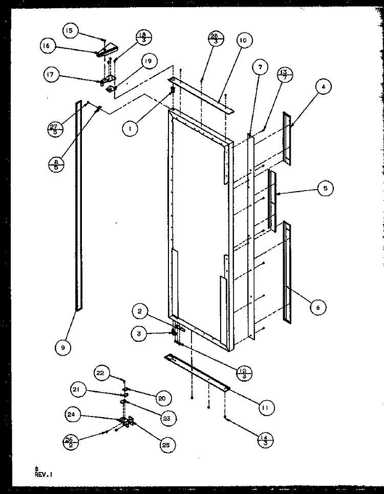 REF DOOR Diagram and Parts List for SQD25MB3L P1153404W L Amana Refrigerator