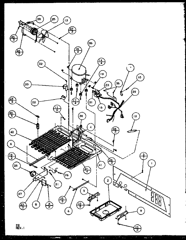 MACHINE COMPARTMENT - PAN COMP Diagram and Parts List for SQD25MB3L P1153404W L Amana Refrigerator