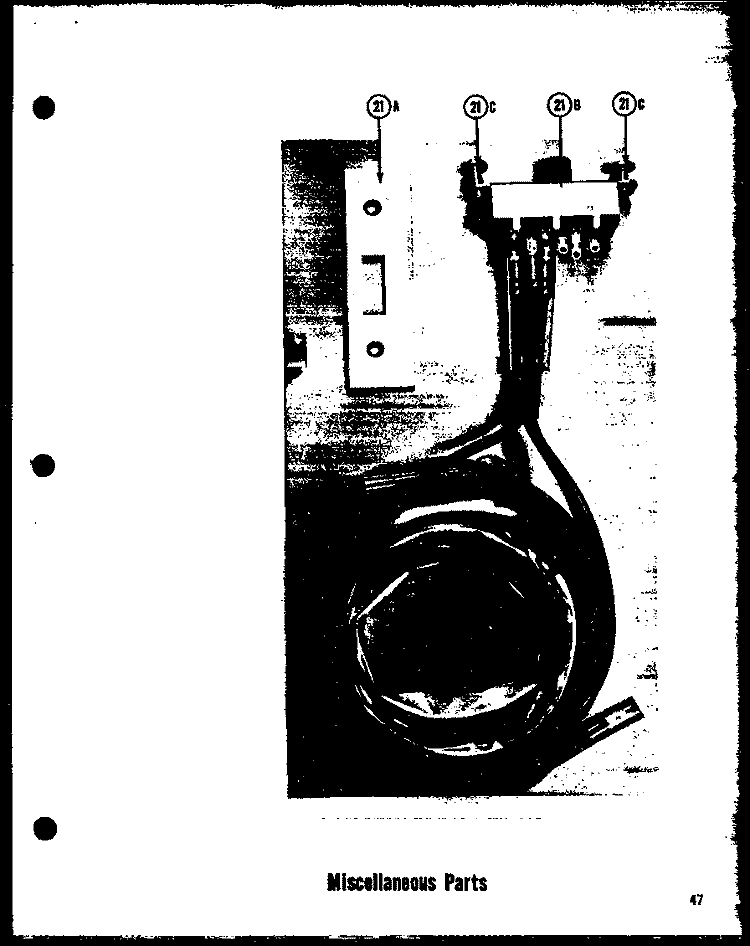 MISCELLANEOUS PARTS Diagram and Parts List for TCI-19LE  Amana Refrigerator