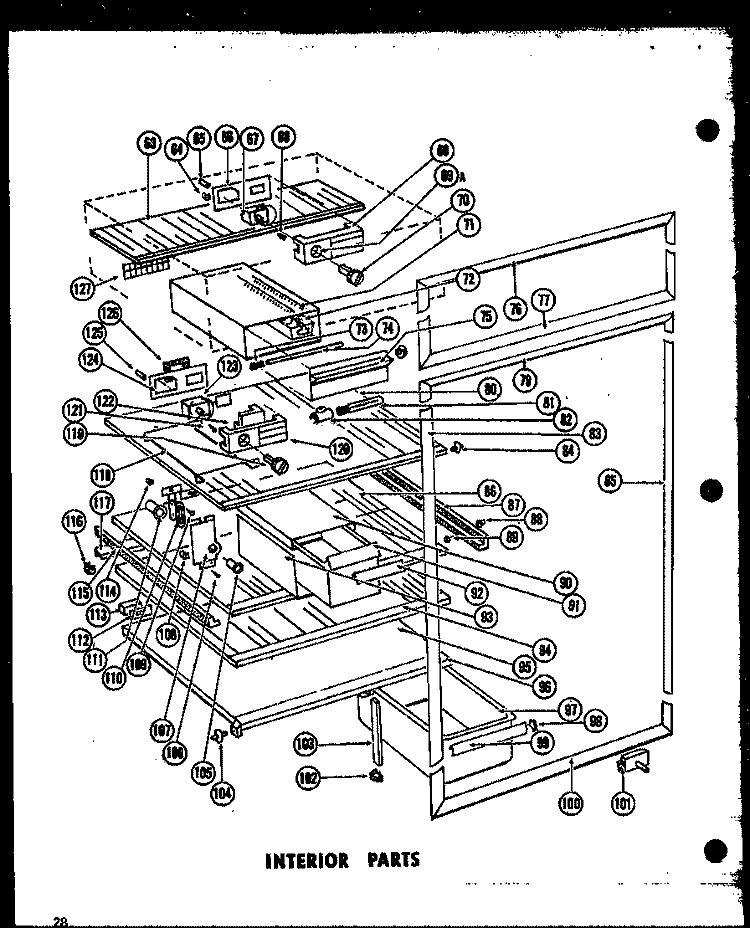 INTERIOR PARTS Diagram and Parts List for T17LF  Amana Refrigerator
