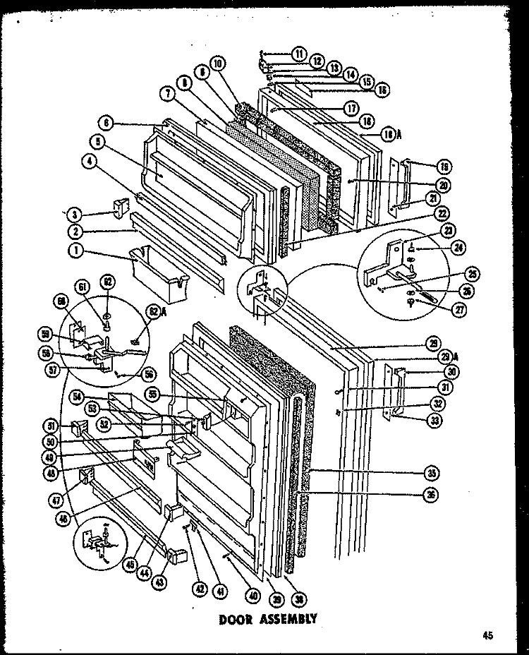 Page 5 Diagram and Parts List for TD19F  Amana Refrigerator