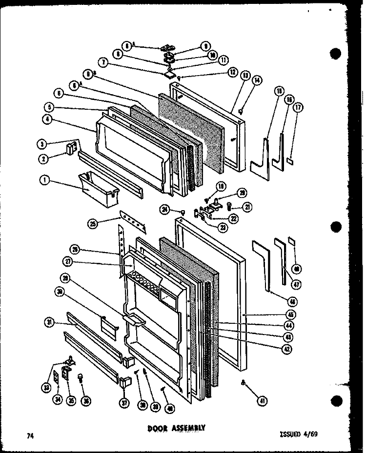 Page 9 Diagram and Parts List for TR15F-1-C  Amana Refrigerator