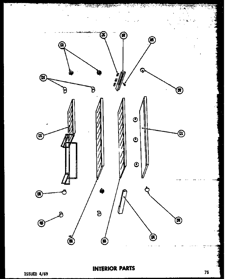 INTERIOR PARTS Diagram and Parts List for TR15F-1-C  Amana Refrigerator