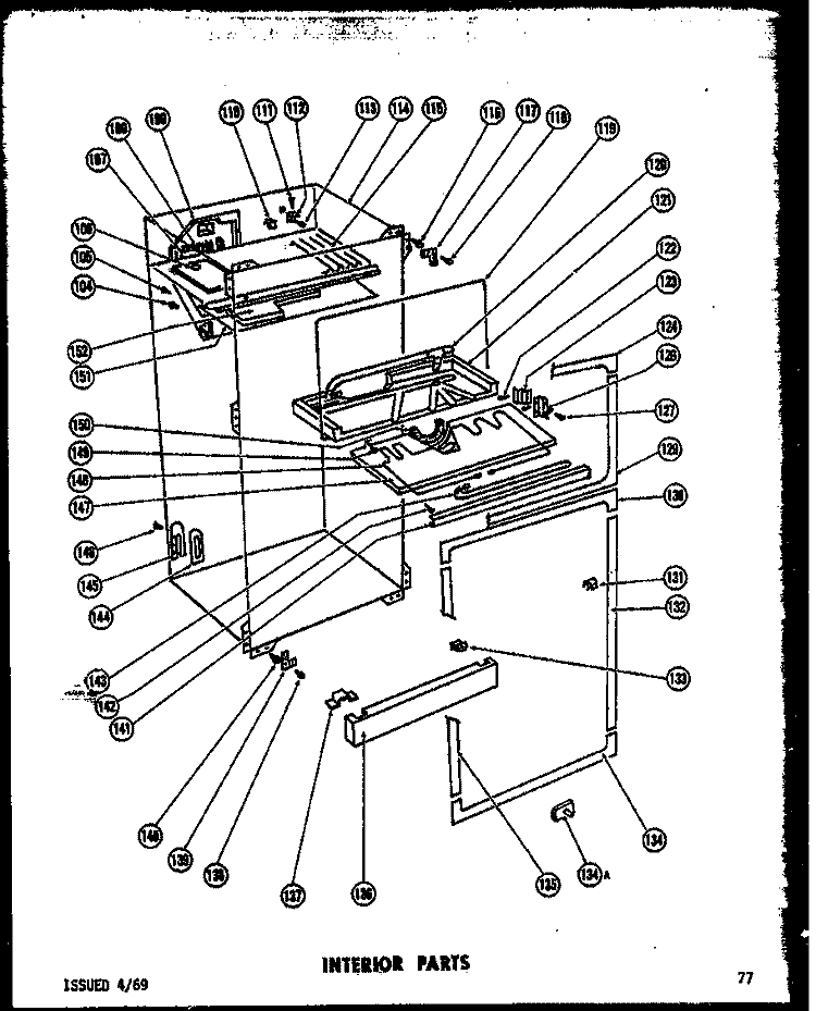 INTERIOR PARTS Diagram and Parts List for TR15F-1-C  Amana Refrigerator