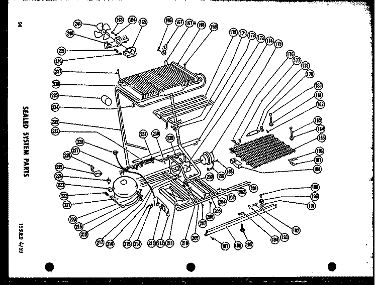 SEALED SYSTEM PARTS Diagram and Parts List for T17F-1  Amana Refrigerator