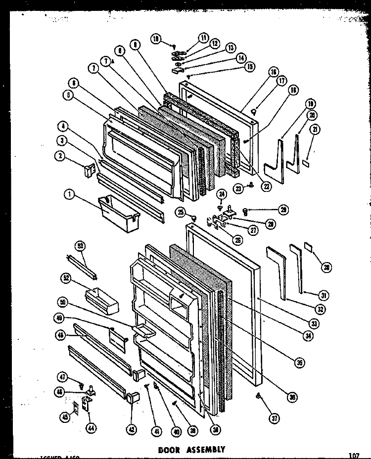 Page 19 Diagram and Parts List for TD19F-1  Amana Refrigerator