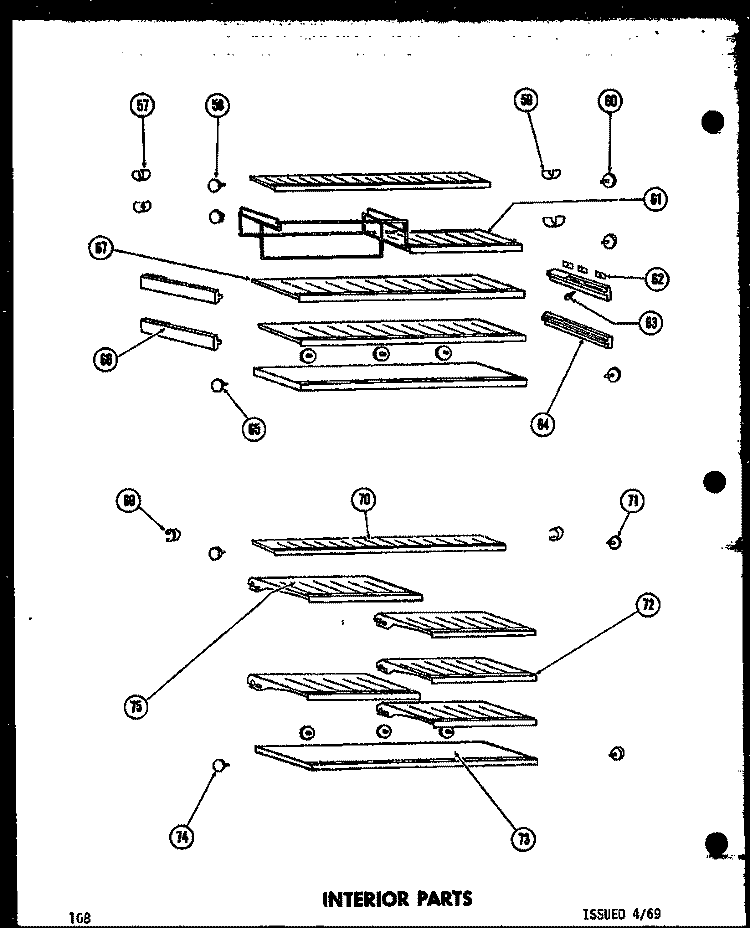 INTERIOR PARTS Diagram and Parts List for TD19F-1  Amana Refrigerator