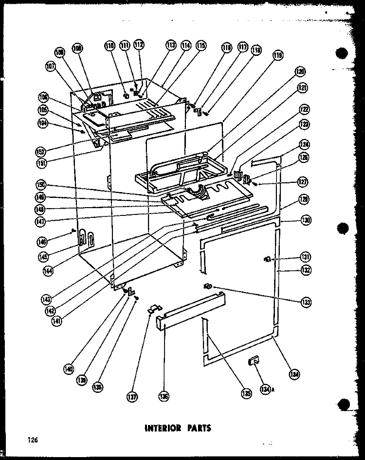 INTERIOR PARTS Diagram and Parts List for T15-F  Amana Refrigerator