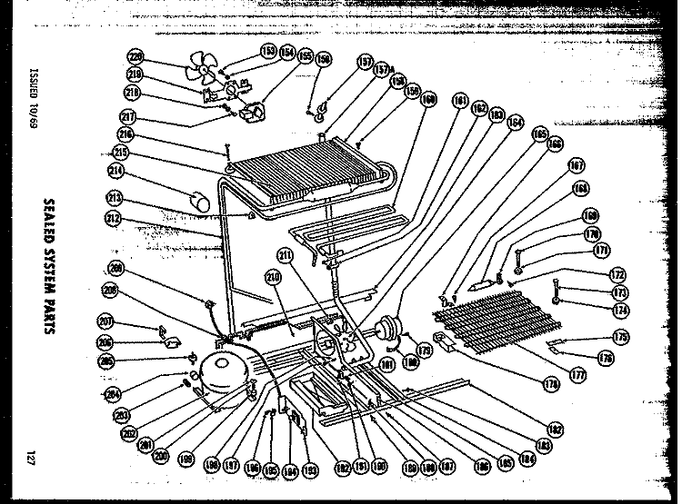 SEALED SYSTEM PARTS Diagram and Parts List for T15-F  Amana Refrigerator