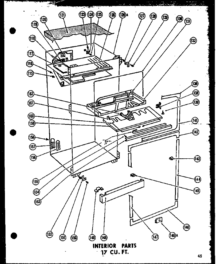 INTERIOR PARTS 17 CU. FT. Diagram and Parts List for TM17G  Amana Refrigerator