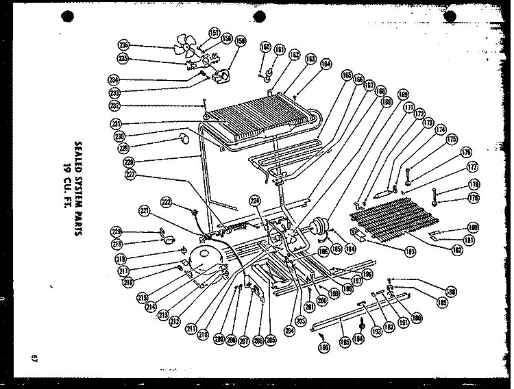 SEALED SYSTEM PARTS 19 CU. FT. Diagram and Parts List for TD19G  Amana Refrigerator