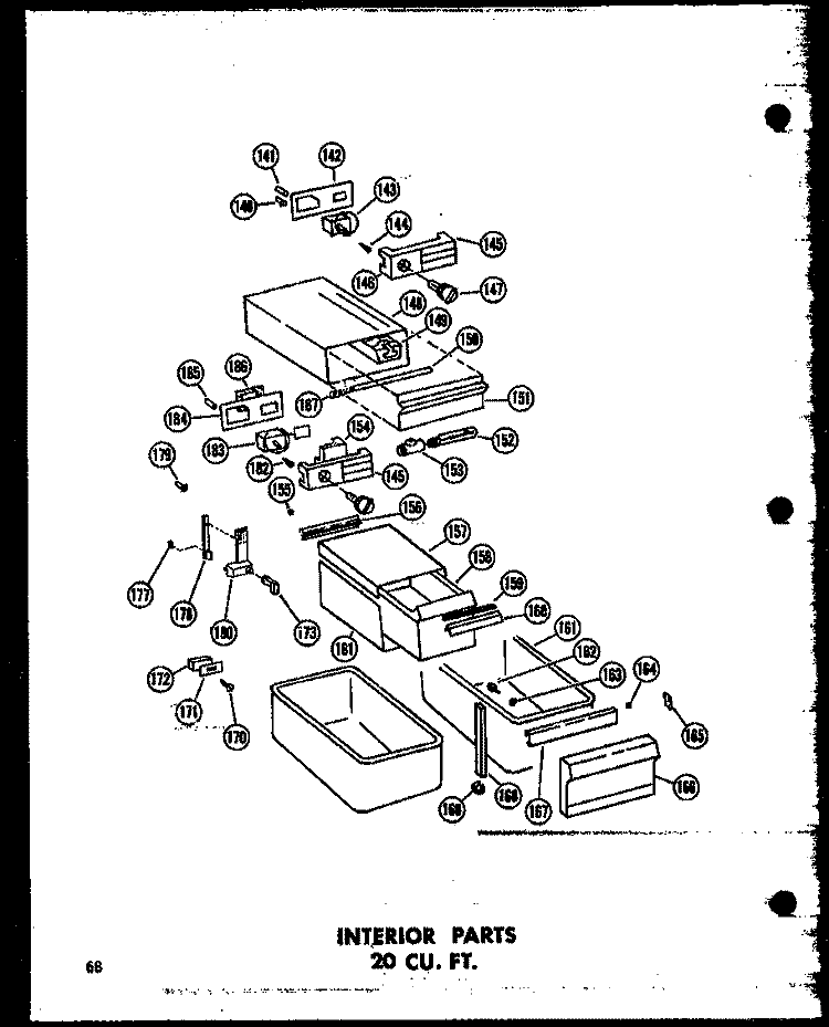 INTERIOR PARTS 20 CU. FT. Diagram and Parts List for TD20J-A P6023614W A Amana Refrigerator