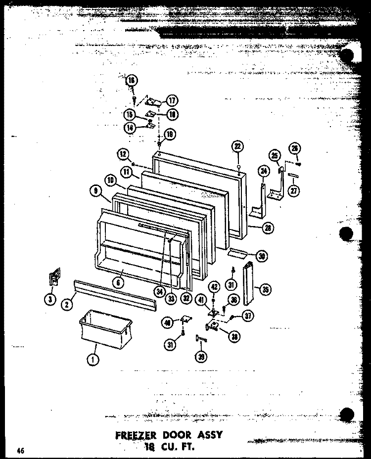 FZ DOOR ASSY 18 CU. FT. Diagram and Parts List for TC18N-C P6023662W C Amana Refrigerator
