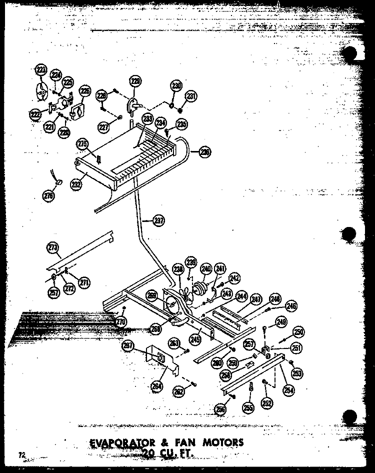 EVAP & FAN MOTORS 20 CU. FT. Diagram and Parts List for TD20N-A P6023655W A Amana Refrigerator
