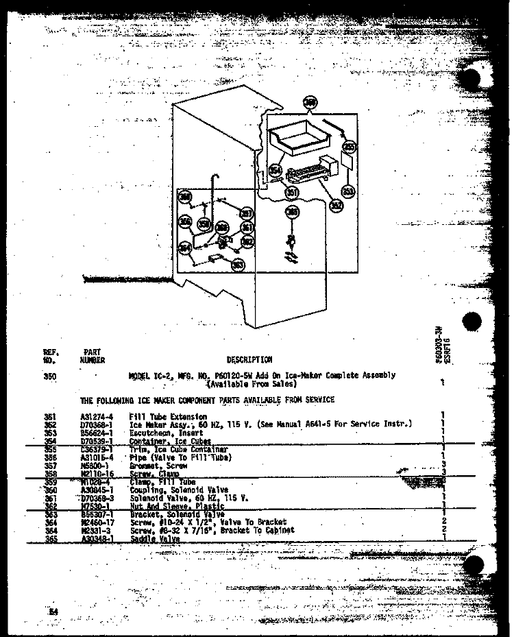 Page 13 Diagram and Parts List for ESRF16AG P6030303W G Amana Refrigerator