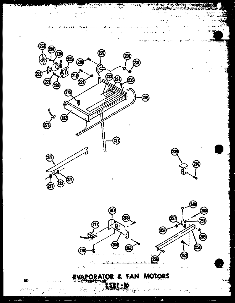 EVAP & FAN MOTORS ESRF - 16 Diagram and Parts List for ESRF-16-AG P6030303W G Amana Refrigerator