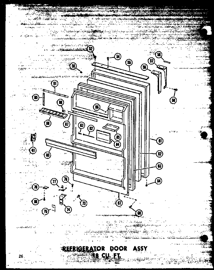 REF DOOR ASSY 18 CU. FT. Diagram and Parts List for TC18W P6030341W Amana Refrigerator