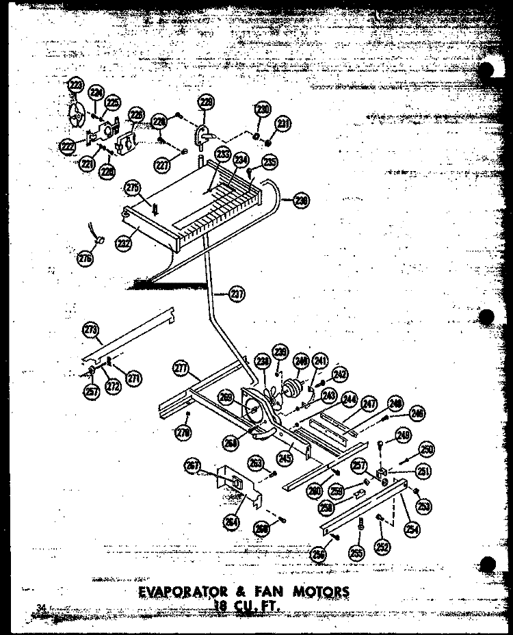 EVAP & FAN MOTORS 18 CU. FT. Diagram and Parts List for TC18W P6030341W Amana Refrigerator
