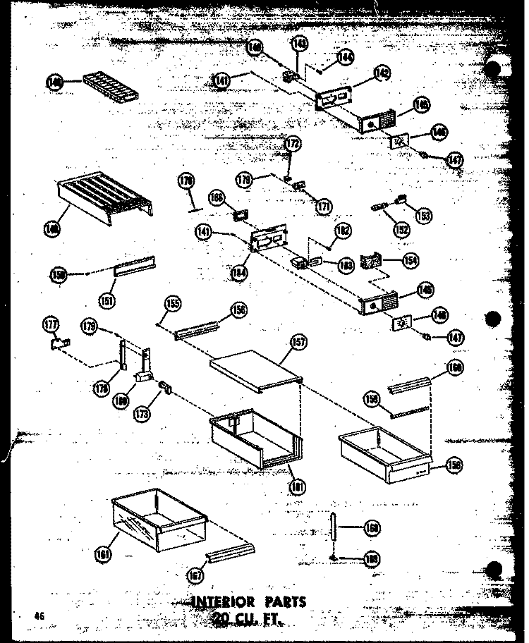 INTERIOR PARTS 20 CU. FT. Diagram and Parts List for TD20W-C P6030338W C Amana Refrigerator