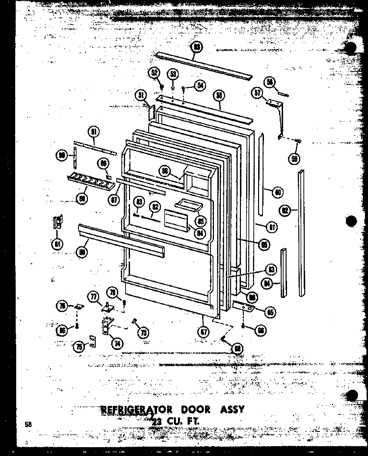 REF DOOR ASSY 23 CU. FT. Diagram and Parts List for TD23W P6030339W Amana Refrigerator