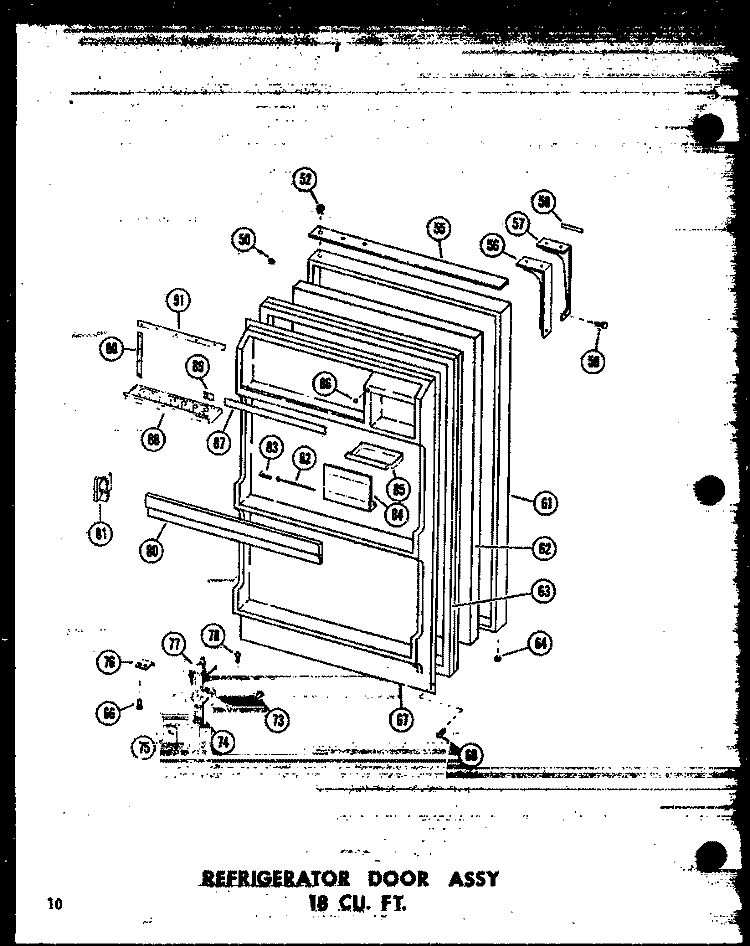 REF DOOR ASSY 18 CU. FT. Diagram and Parts List for TM18W-A P6030356W A Amana Refrigerator