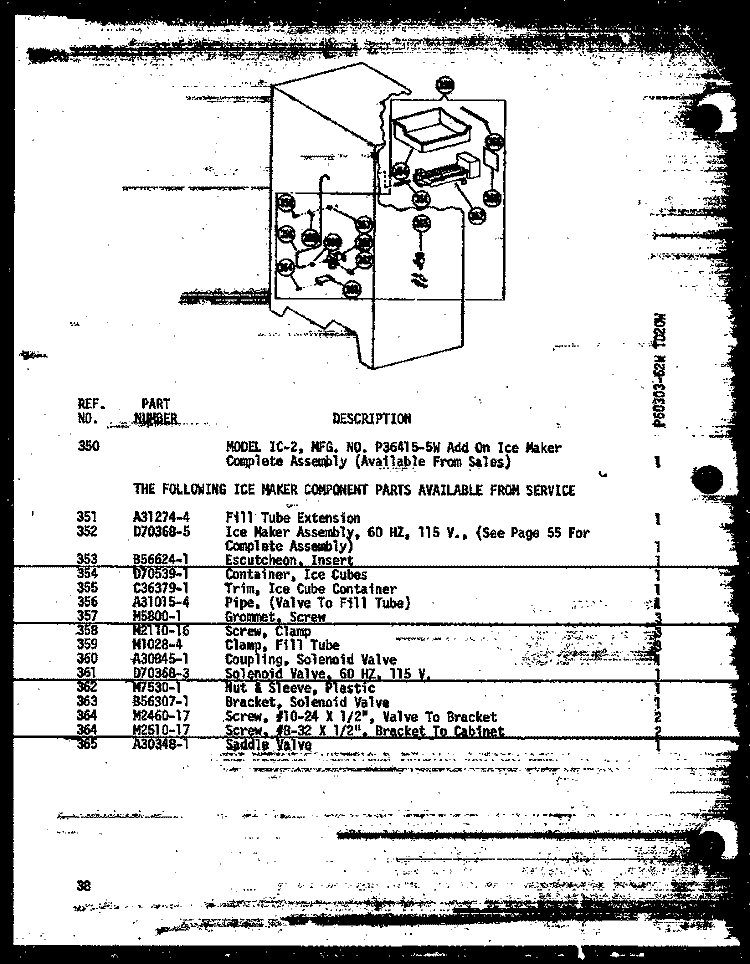 Page 16 Diagram and Parts List for TD20W-C P6030362W C Amana Refrigerator