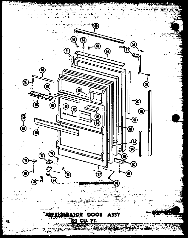 REF DOOR ASSY 23 CU. FT. Diagram and Parts List for TD23W P6030363W Amana Refrigerator