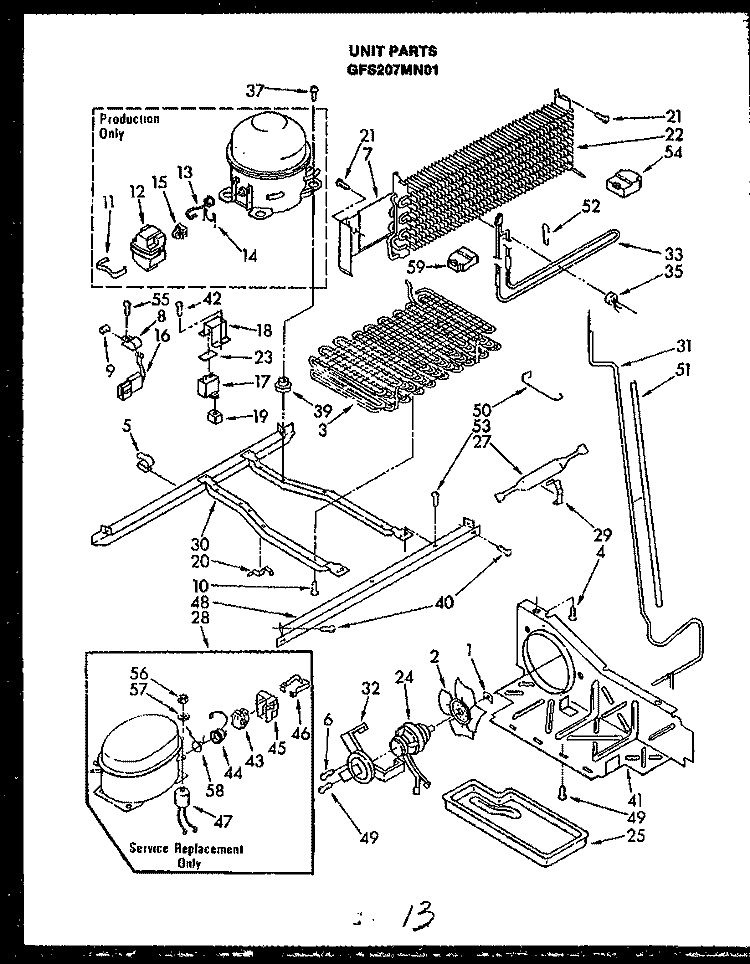 UNIT PARTS Diagram and Parts List for GFS207MN01 GFS207MN0 1 Amana Refrigerator