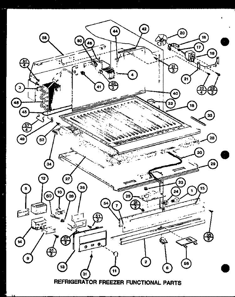 REF FZ FUNCTIONAL PARTS Diagram and Parts List for TM16H P7711002W Amana Refrigerator