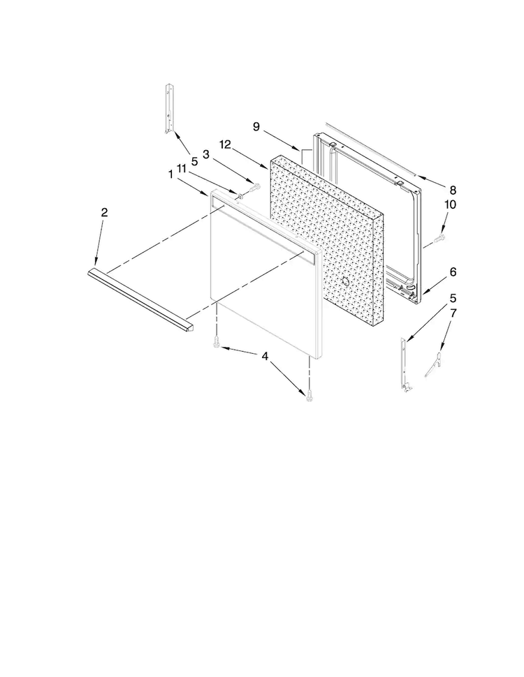 Door Parts Diagram and Parts List for CLY2220BDB13  Magic Chef Range