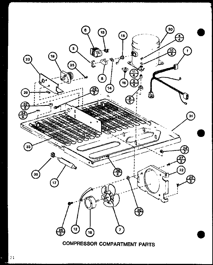 COMPRESSOR COMPARTMENT PARTS Diagram and Parts List for TC18H P7711010W Amana Refrigerator