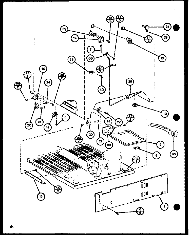 Page 28 Diagram and Parts List for TC22H P7711018W Amana Refrigerator